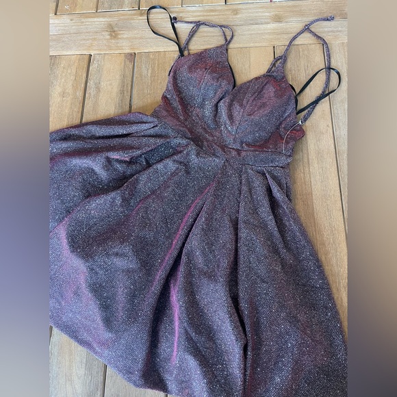 Sequin Hearts Juniors' Glitter Fit & Flare Dress Size 1 - Picture 3 of 5